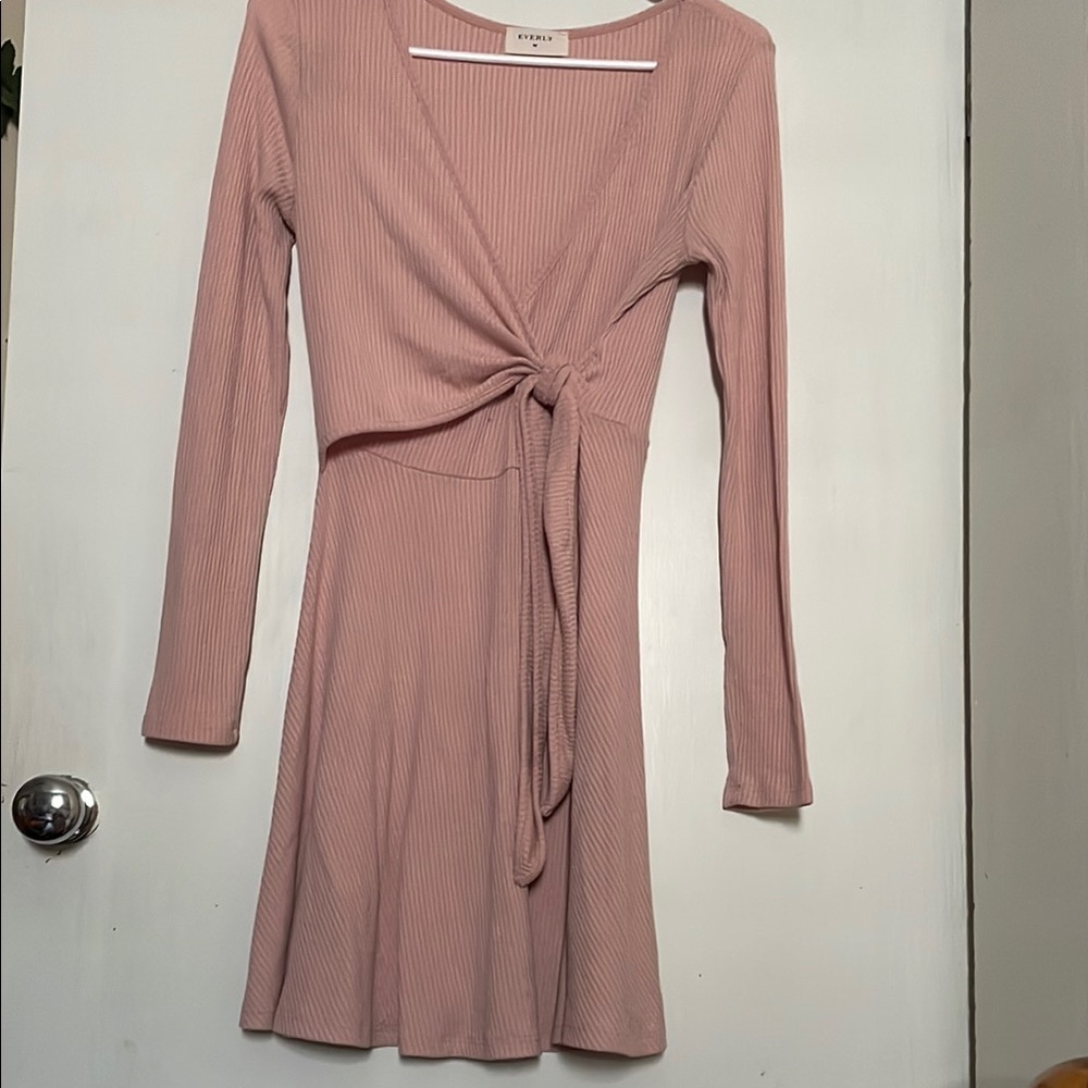 Everly Blush Long Sleeve Dress